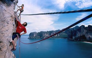 Rock climbing at Rai Lay